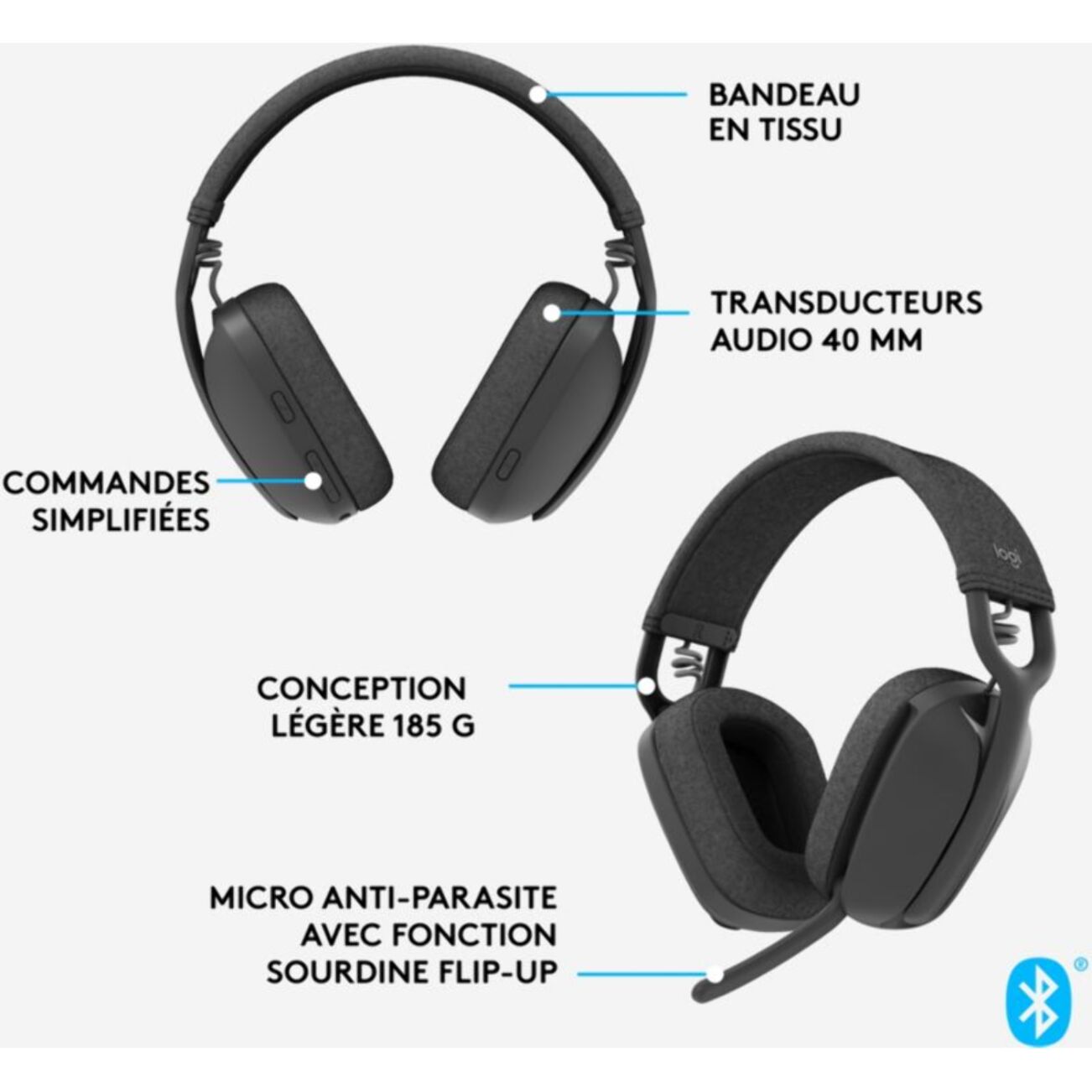 Micro-casque LOGITECH Zone Vibe 100 Graphite