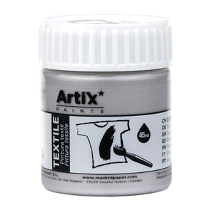 Confezione da 6 pz. PITTURA TESSILE ARGENTO METALLIZZATO 45 ml