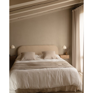 Housse pour tête de lit en bouclé beige en différentes tailles