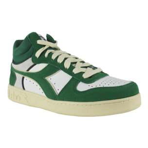 Zapatillas Sneaker para Hombre - DIADORA Magic basket demi cut suede leather 501.178563 01 C1912 Amazon/White