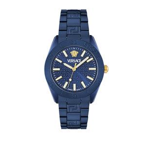 Versace Reloj Analógico De Cuarzo V-Dome Alluminium.timeles