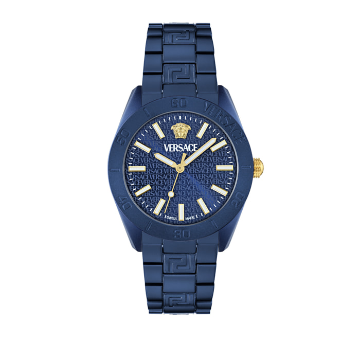 Versace Reloj Analógico De Cuarzo V-Dome Alluminium.timeles