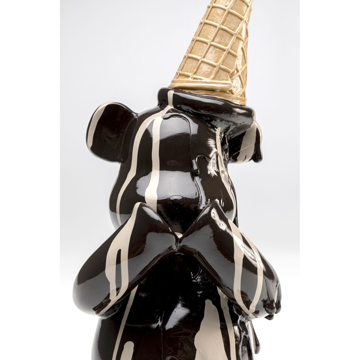 Déco ours assis glace noir Kare Design