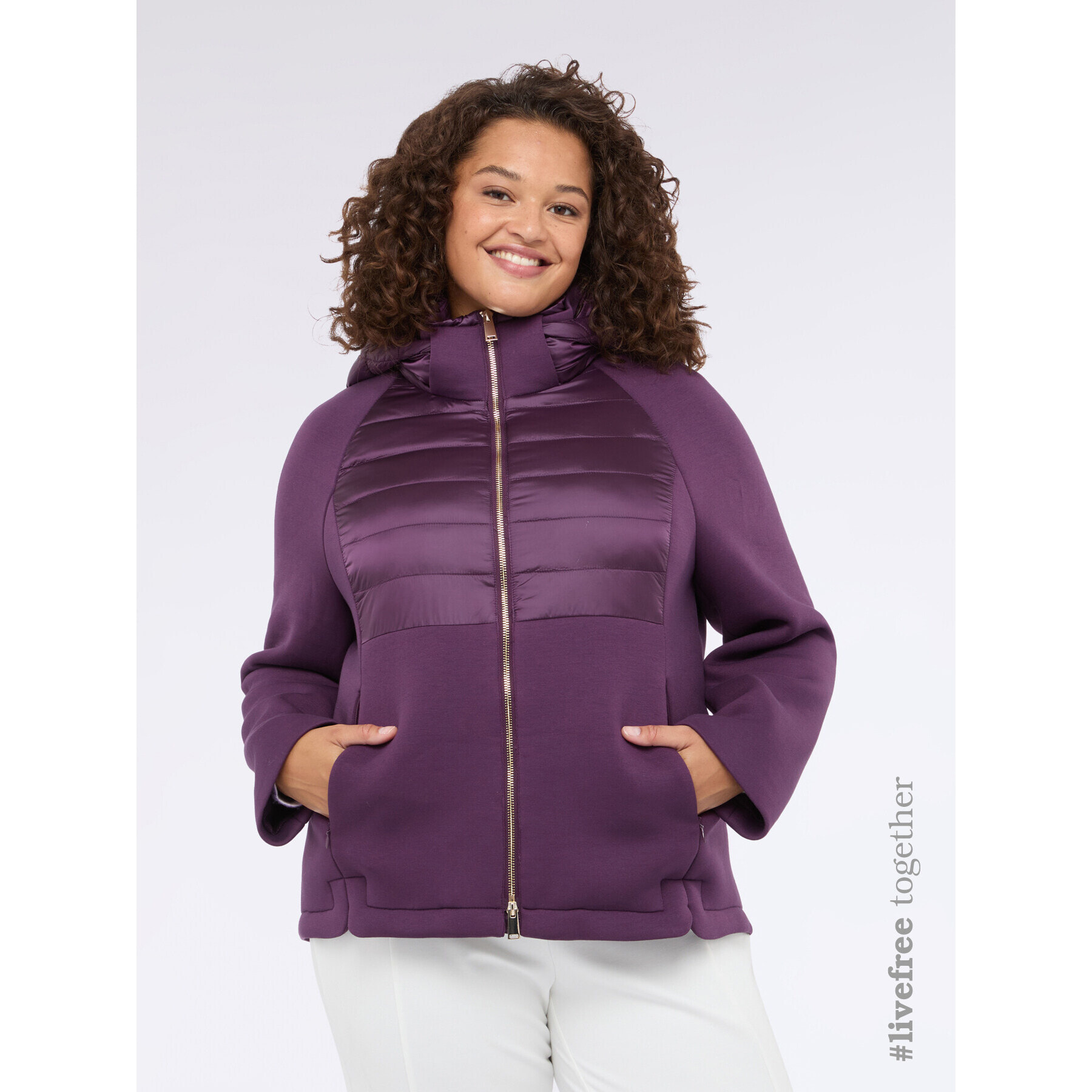 Fiorella Rubino - Piumino leggero bimaterico - Bordeaux