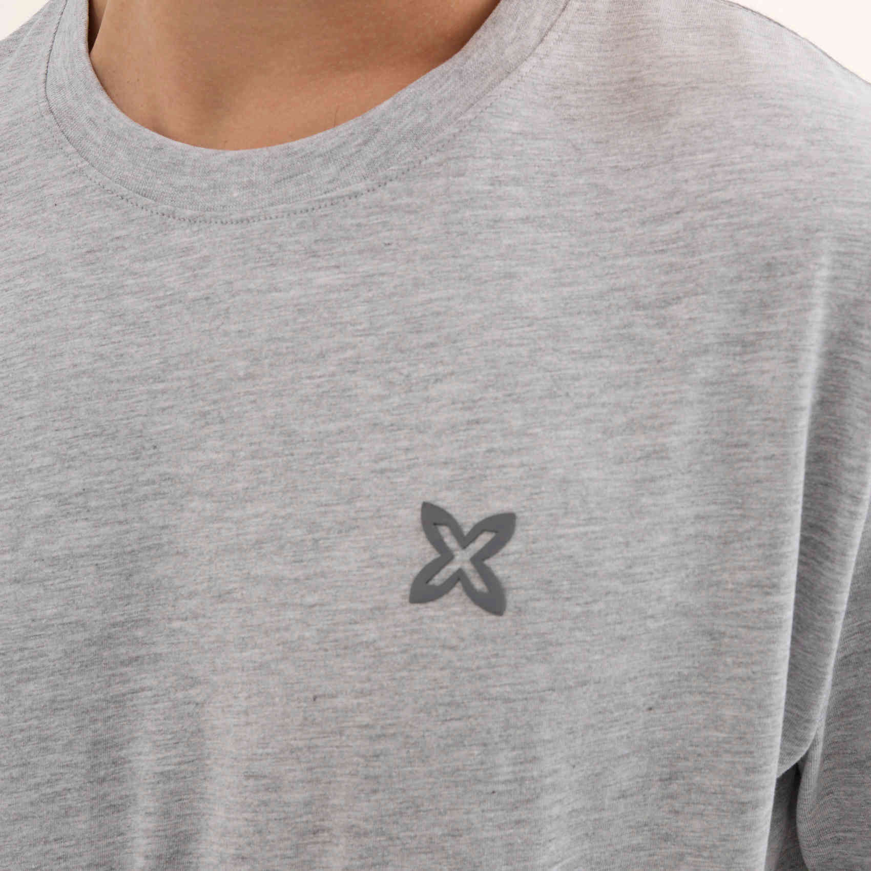 Camiseta Básica Algodón Orgánico Gris Jaspeado ESSENTIALS T-SHIRT GREY MELANGE
