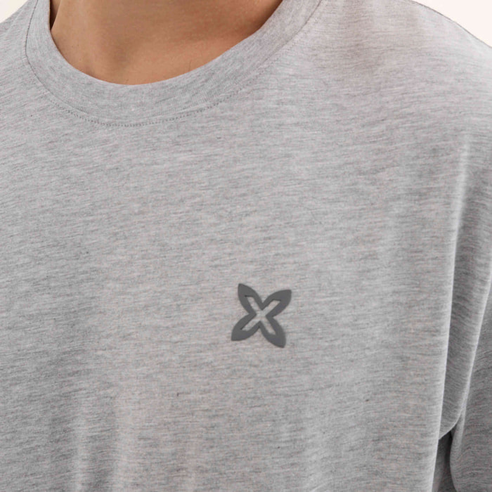 Camiseta Básica Algodón Orgánico Gris Jaspeado ESSENTIALS T-SHIRT GREY MELANGE