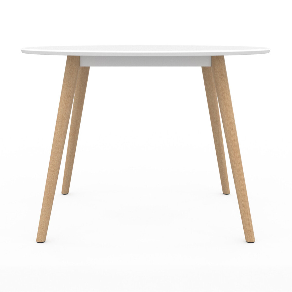 Table à manger ronde Stacy bois et blanc Ø110cm