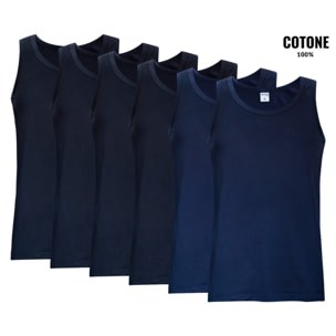 6 Canotte Uomo 100% Cotone NOTTINGHAM Art. VL700