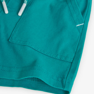 Bermudas bÃ¡sicas niÃ±o, estampado, verde agua