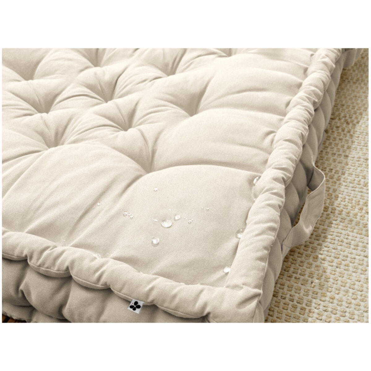 Coussin de sol 50 x 50 cm capitonné et matelassé en coton - KALA