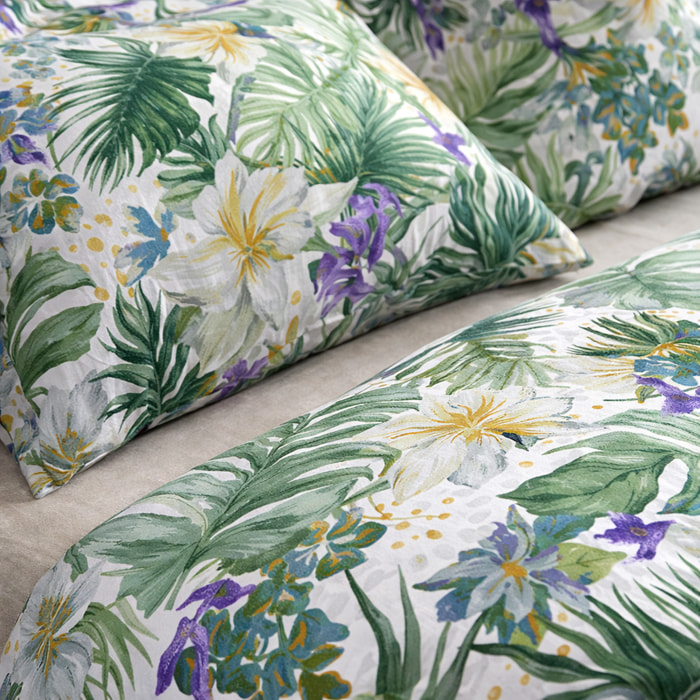SARTORIALE Completo letto in Percalle Garden_Matrimoniale_Grigio