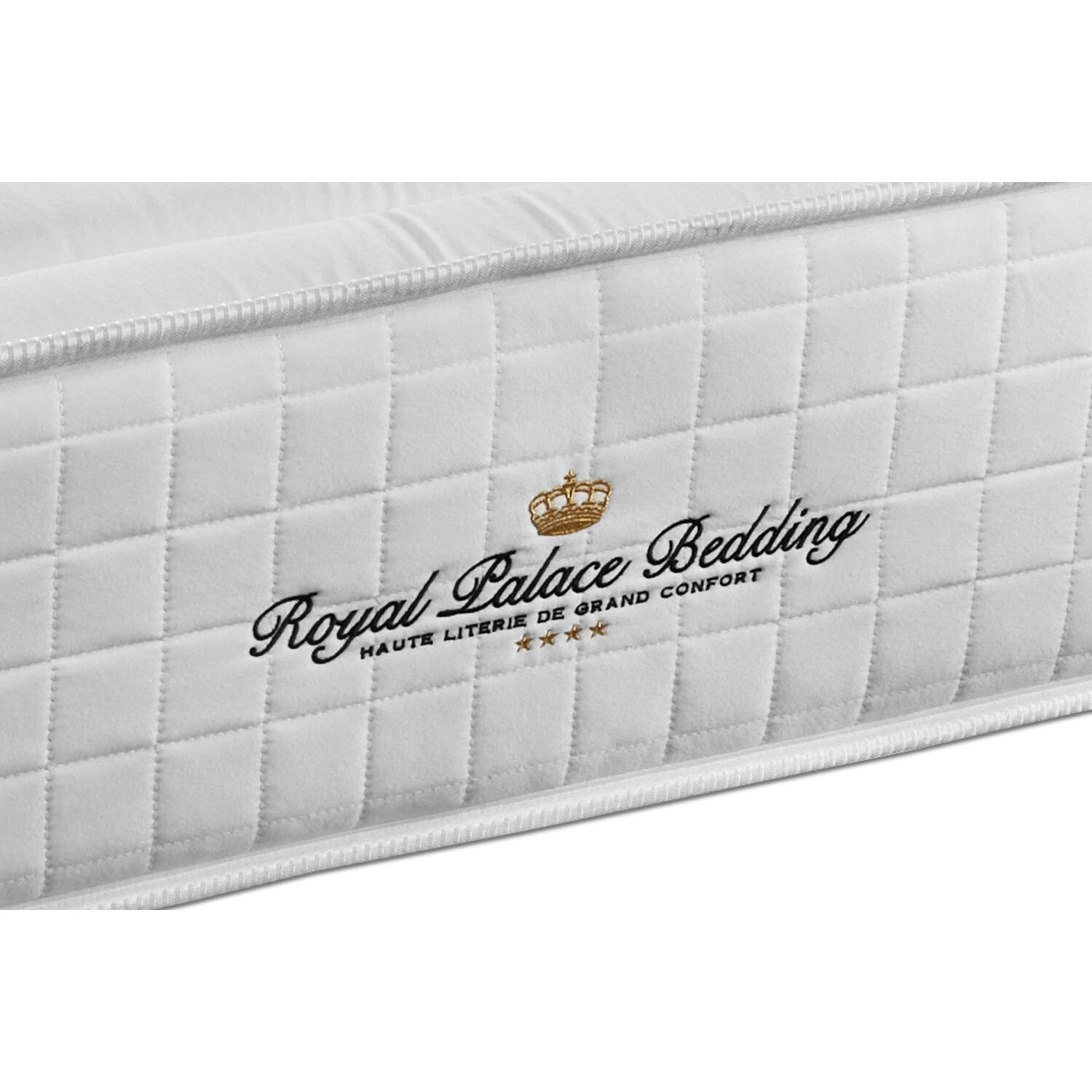 Ensemble Matelas à mémoire de forme maxi épaisseur Buckingham sommier KIT blanc + Sommier tapissier en kit cm d'épaisseur - Matelas à Mémoire de forme de 30cm d'épaisseur - 1 place