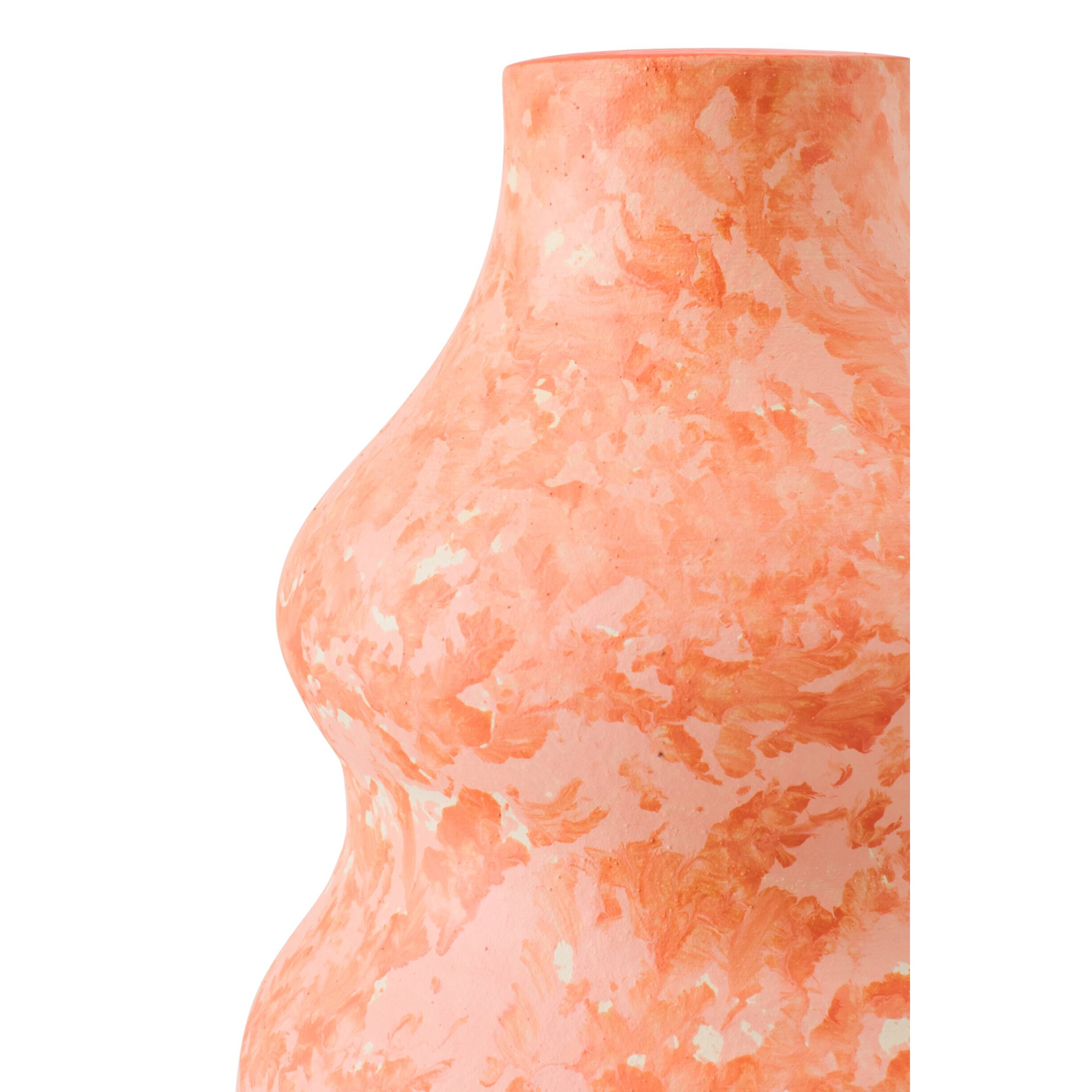 J-Line Vase - céramique - orange/blanc - large