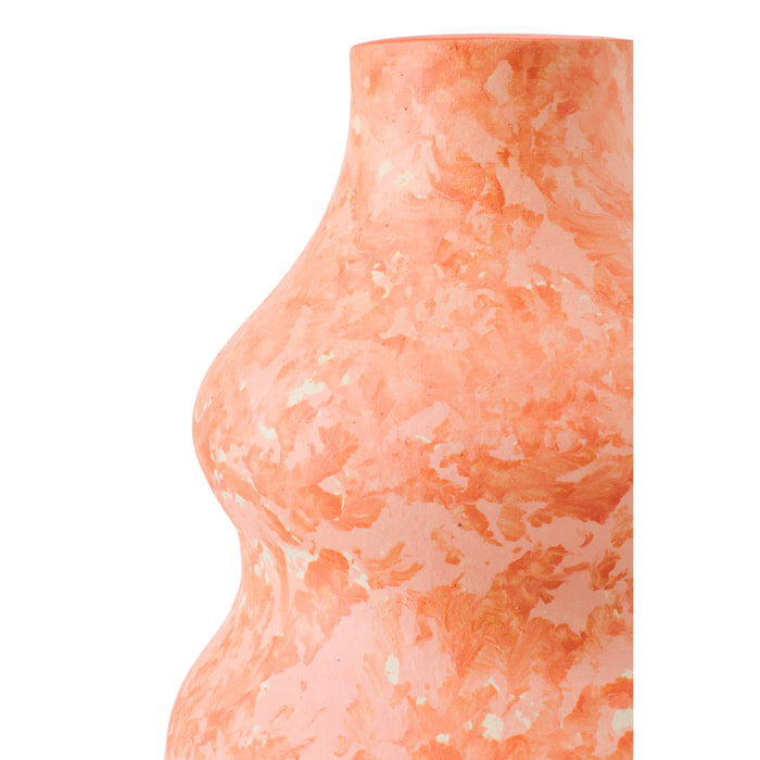 J-Line Vase - céramique - orange/blanc - large