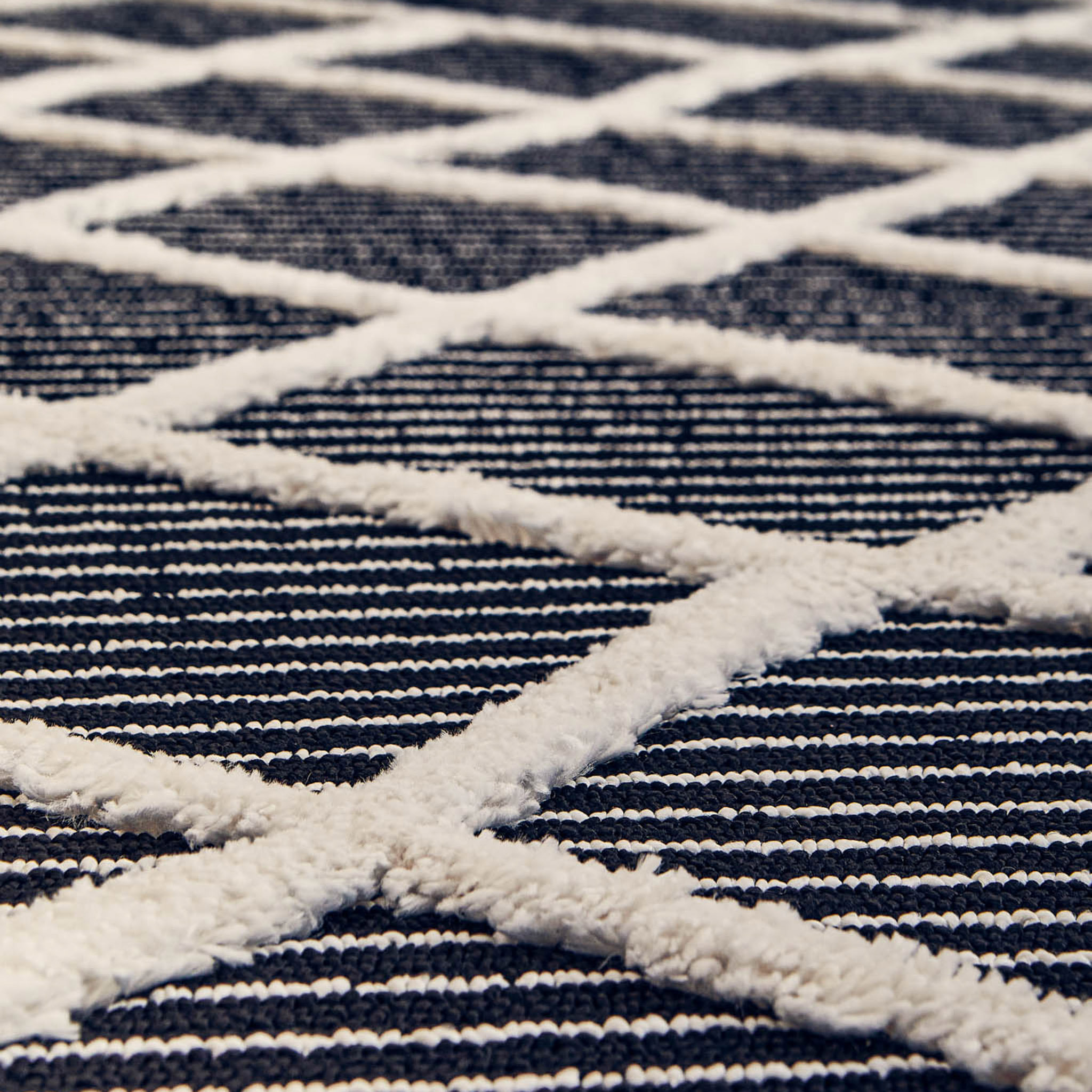 Nala - tapis moderne motif losange, noir