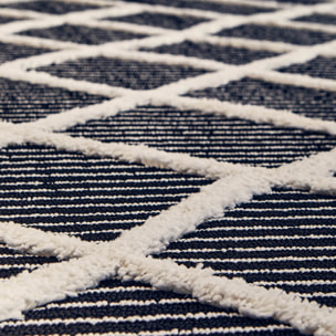Nala - tapis moderne motif losange, noir