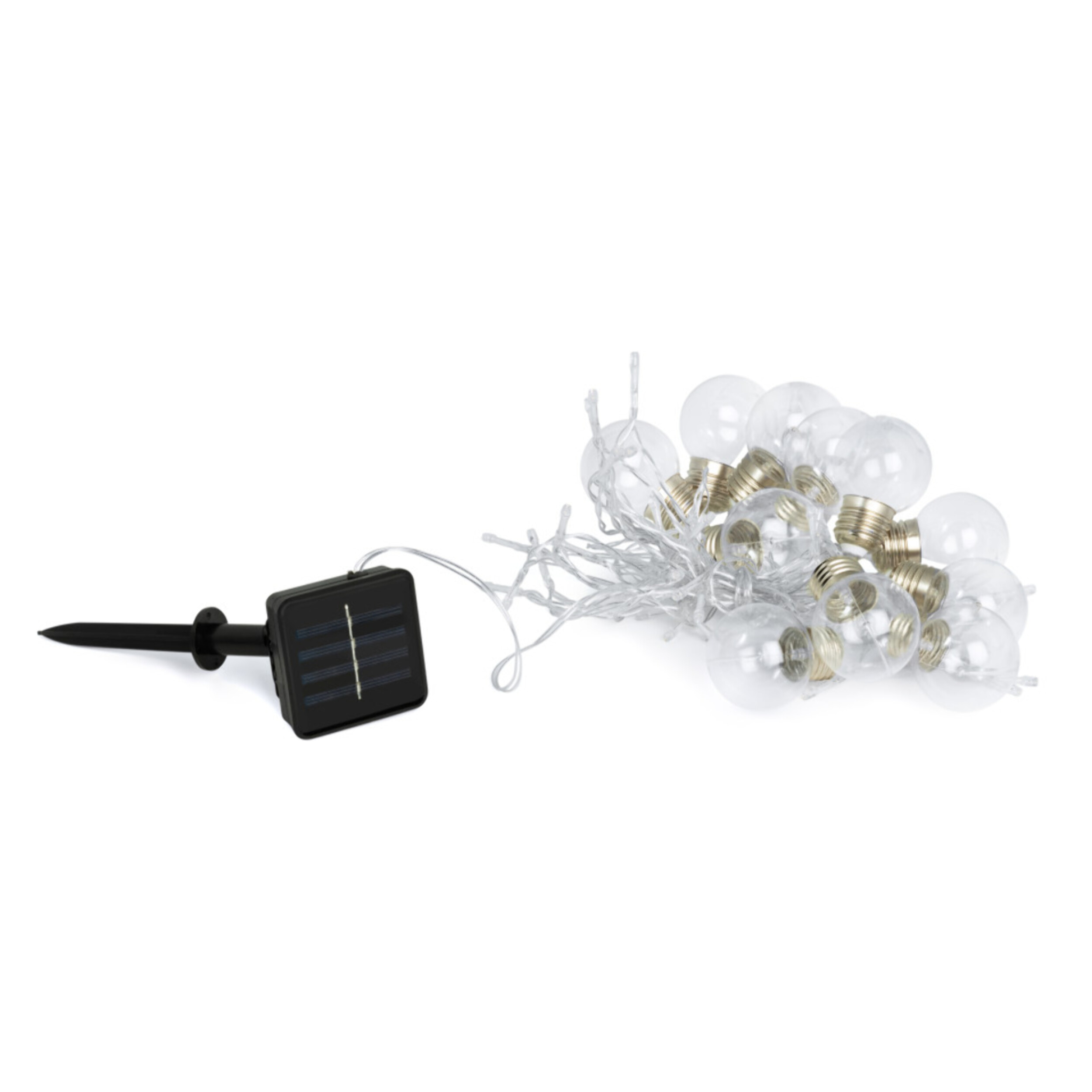 Guirlande solaire 100 LEDS + 11 ampoules blanc chaud