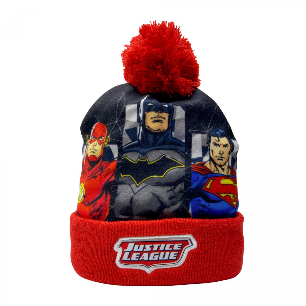 Klamasté Cappello Con Pompon e Guanti Justice League DC Comics Bambino 3-6 anni