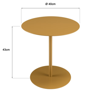 AGATHE - Table d'appoint ronde en acier marron D40cm
