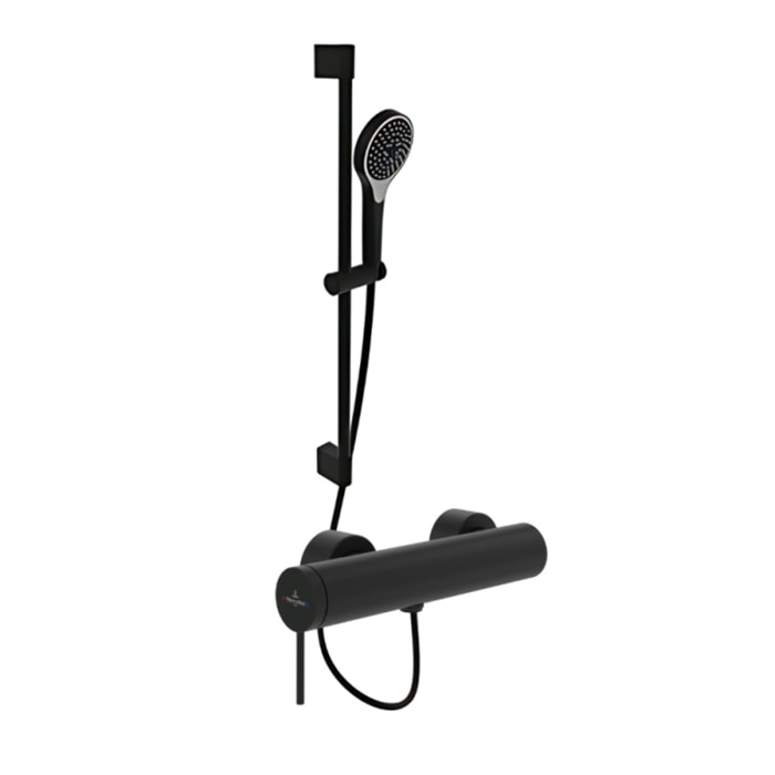 Mitigeur mécanique douche Loop & Friends+ Ensemble de doucheVerve Showers 3 jets Noir mat