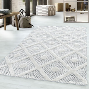 PISA - Tapis de salon à motif losange gris - PIS4707GRI