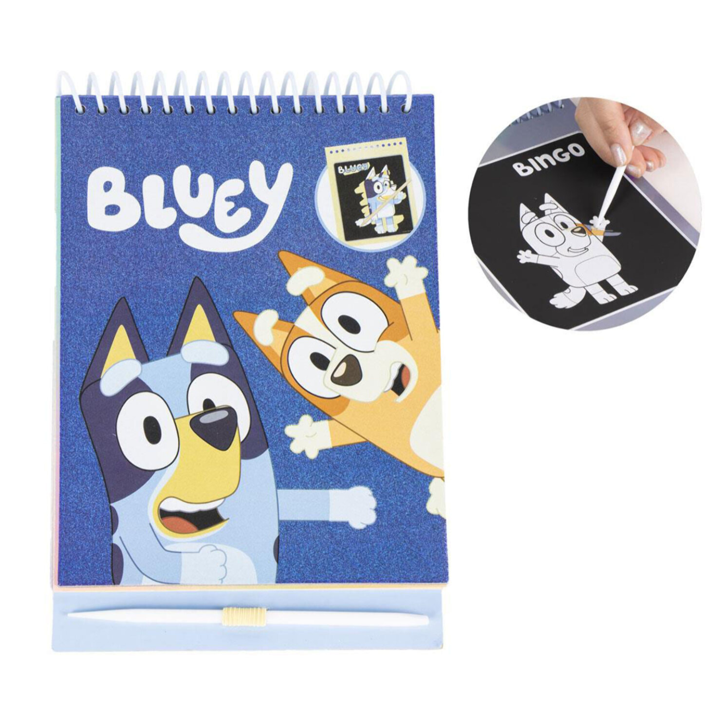 Set de papelería scratch book bluey