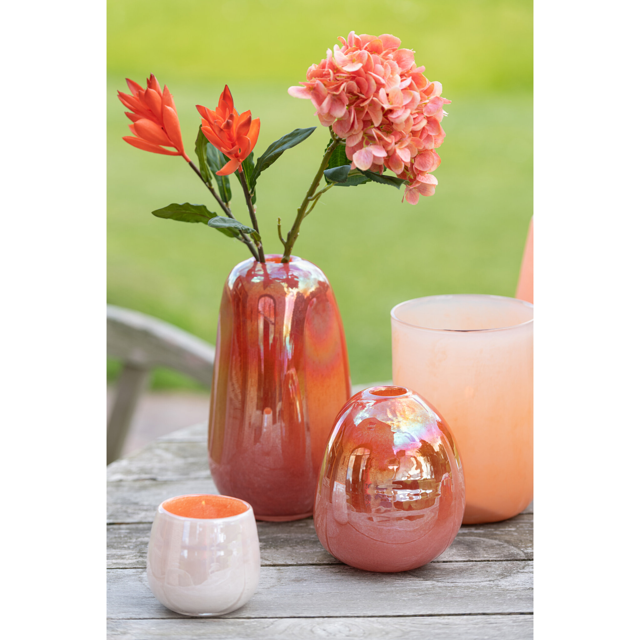 J-Line Vase Boule Verre Rouge Medium