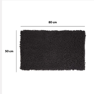 Tapis de bain 50x80 cm Noir Colorama