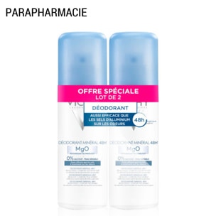 Déodorant Minéral 48H - Spray Sans Sel D'Aluminium 2x125 ml