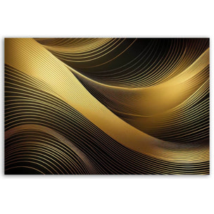 Tableau lignes dorées fluides Toile imprimée