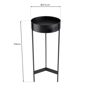 DALY - Selette ronde / porte plantes MM noire piètement métal