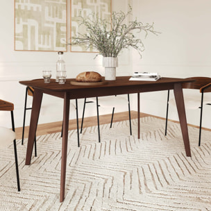 Table rectangulaire 4/6 personnes extensible en bois foncé 150/180 cm - Oman