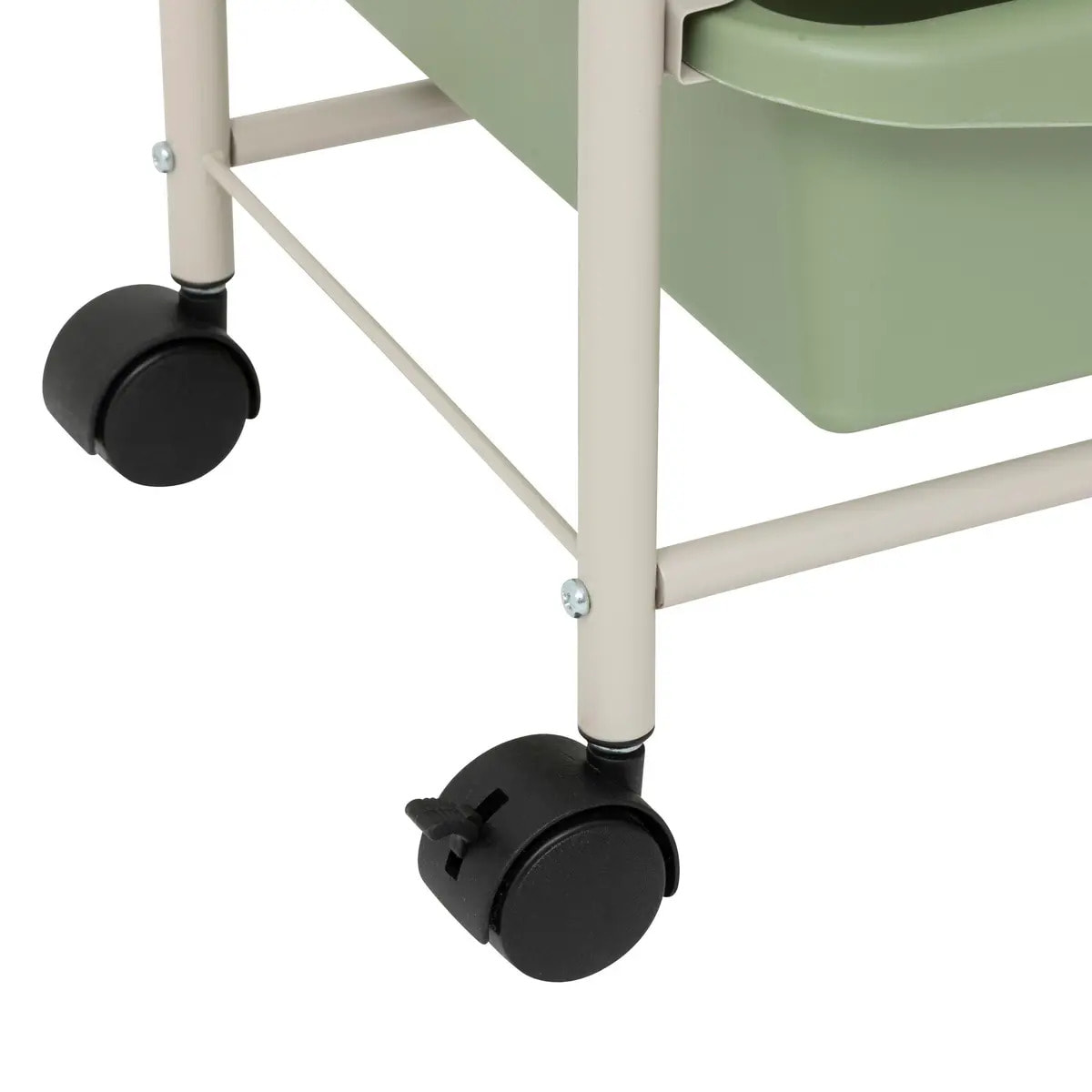 Tour rangement 5 tiroirs Deskolor avec roues beige et vert