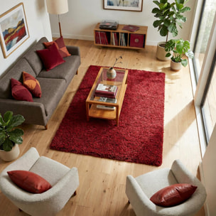 Tapis poils longs shaggy tissé motif uni ZASIVE