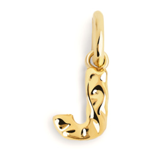 Charm Letter Organic Plata Baño Oro