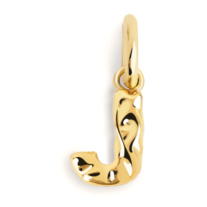 Charm Letter Organic Plata Baño Oro