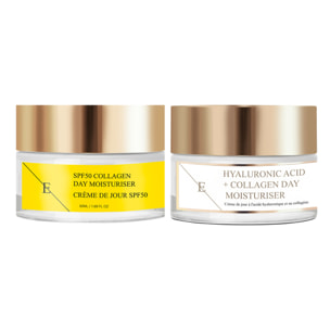 Crema de día con colágeno marino SPF50 50 ml + Crema de día con ácido hialurónico y colágeno 50 ml