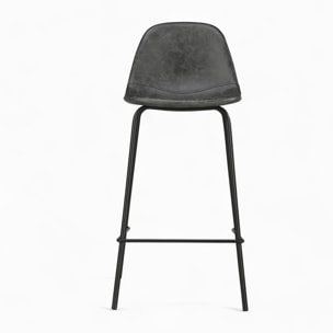 Pack 4 chaises pour îlot central camel et grises/noires 65 cm - Henrik