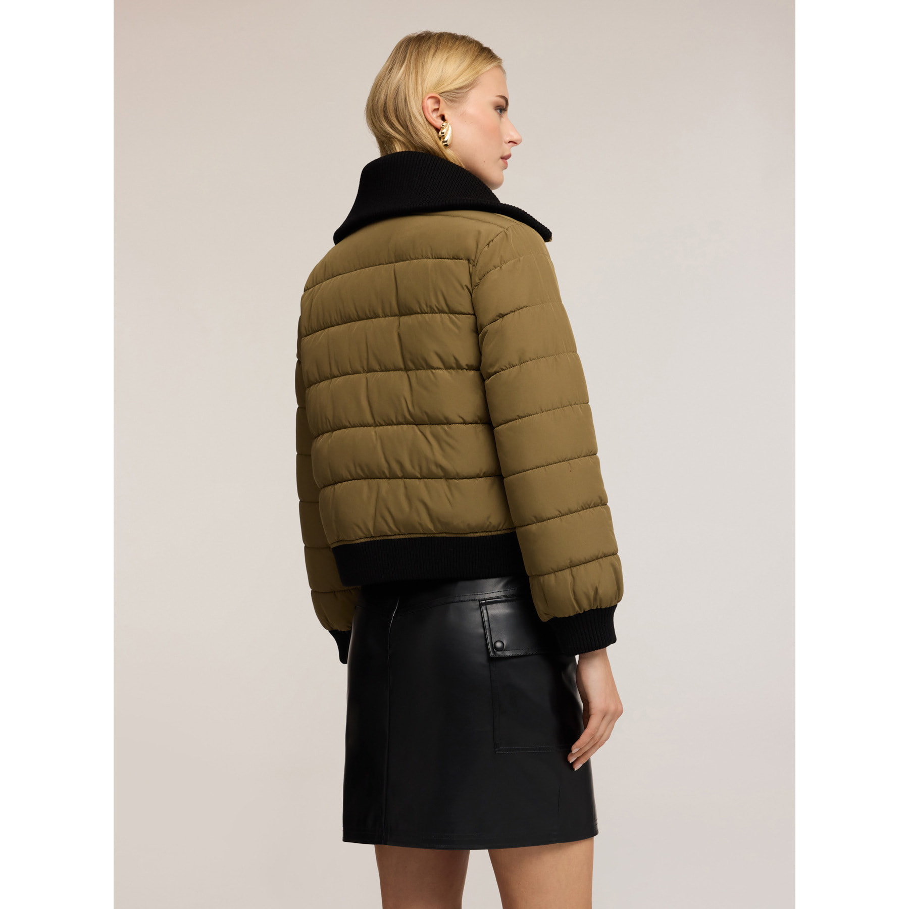 Motivi - Plumífero acolchado con alamares - Verde militare