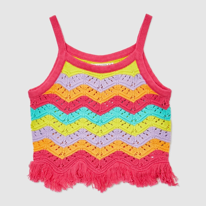 Top crochet a righe