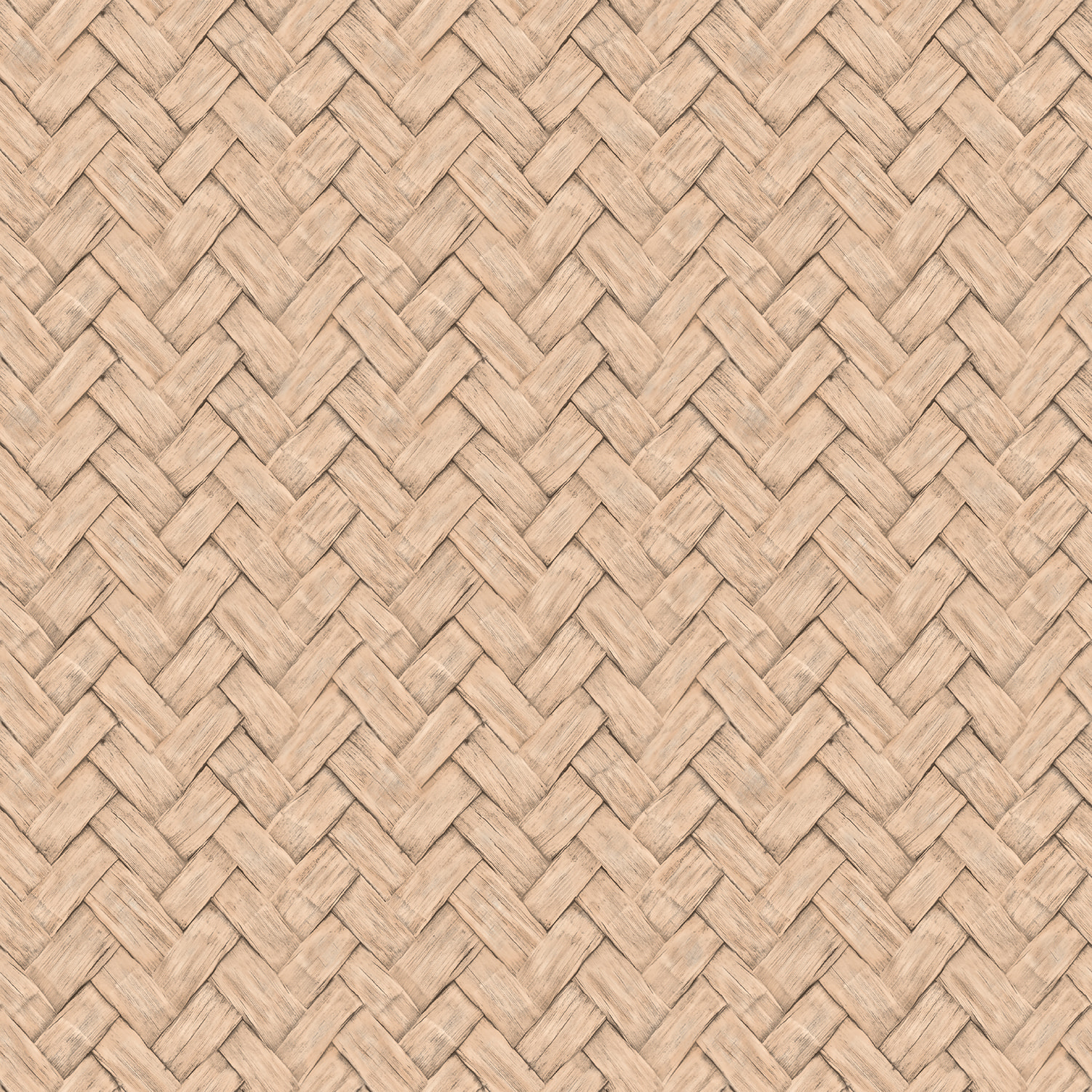 Papier peint effet vannerie tressée beige naturel