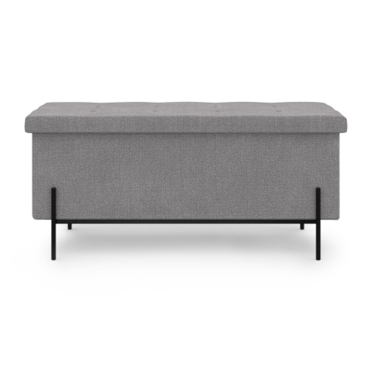 Banc coffre Loan - Gris - Pieds noirs