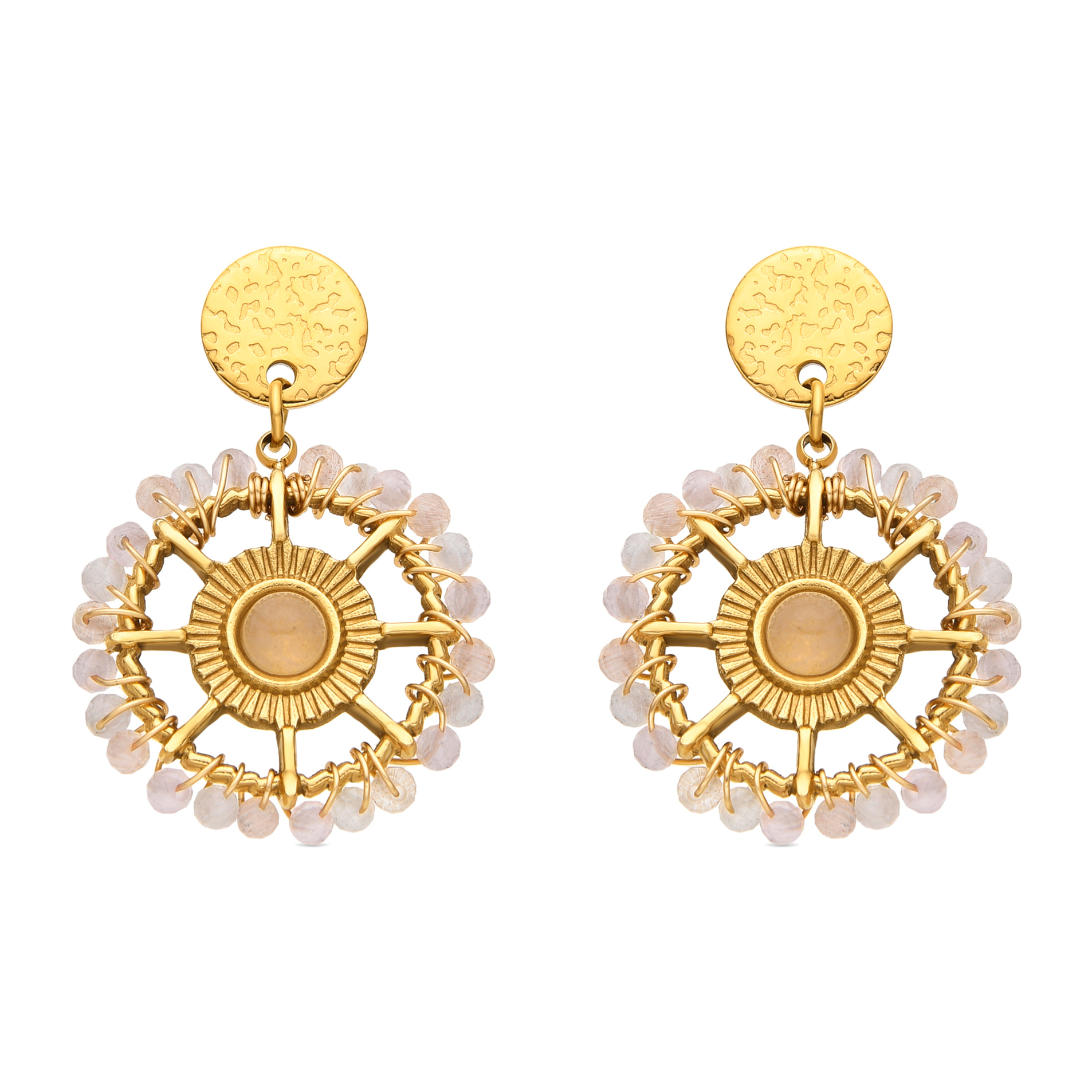 Pendientes con Circonita Brillante acabado oro 18k