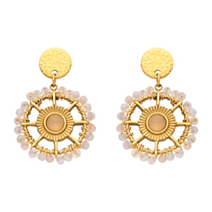 Pendientes con Circonita Brillante acabado oro 18k