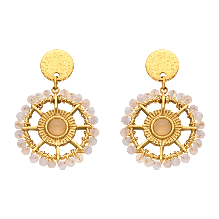 Pendientes con Circonita Brillante acabado oro 18k