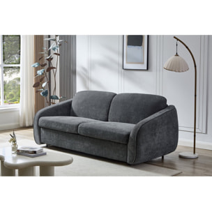 Canapé lit convertible express en tissu texturé "Laurie" - 202 x 107 x 85 cm