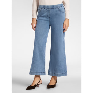 Elena Mirò - Jeans pull on con gamba larga - Azzurro