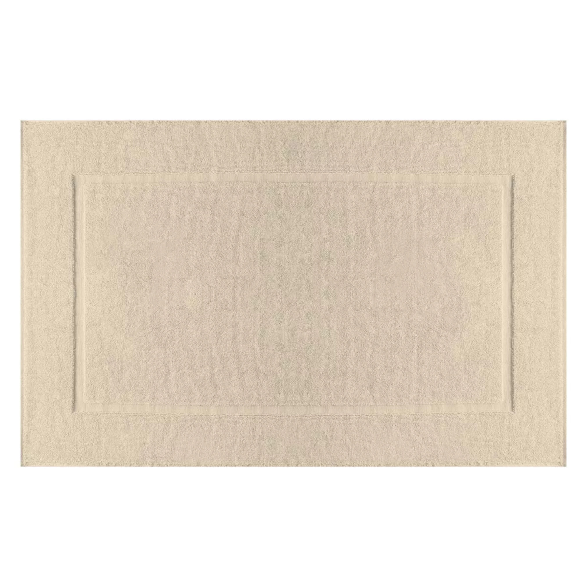 Tapis de bain pur coton 850 g/m² uni beige Vitae stone