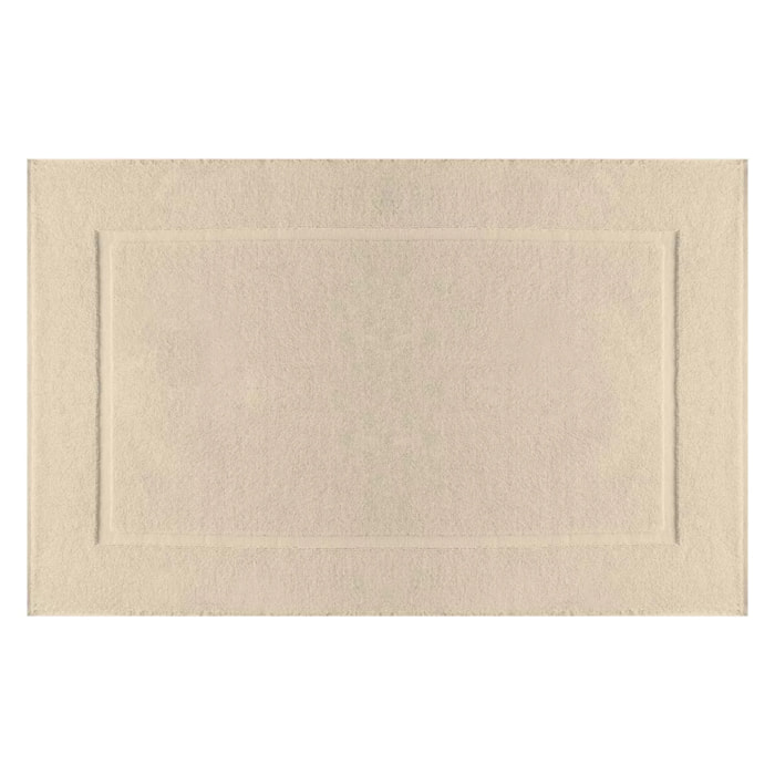 Tapis de bain pur coton 850 g/m² uni beige Vitae stone