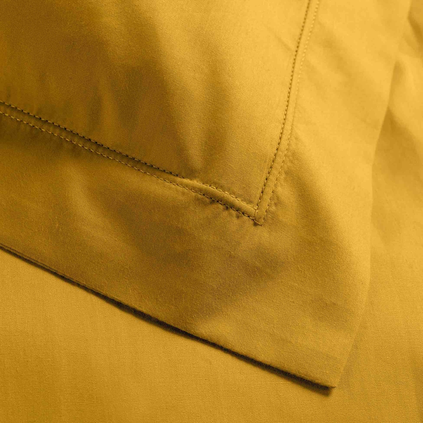 Taie d'oreiller volant plat 100% percale de coton ORIGINE - Jaune Curry